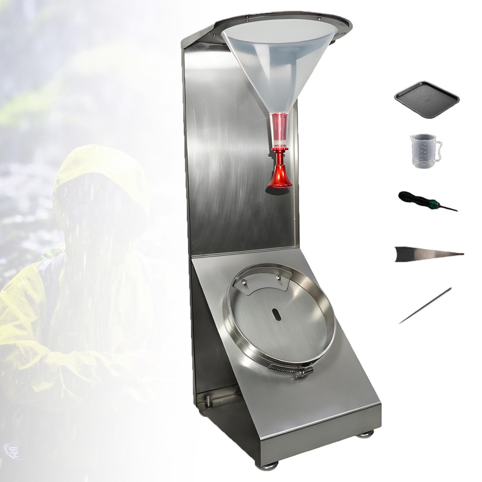 NYANS Adjustable Textile Fabric Spray Tester, Wetness Measurement Tool with Height Control Nozzle, 45° Stainless Steel Waterproof Testing Equipment, for Resistance