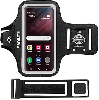 Galaxy S23 Ultra/S22 Ultra Armband, BUMOVE Gym Running Workouts Sports Phone Arm Band for Samsung Galaxy S21 Ultra, S22 Ultra, S23 Ultra with Card Holder (Black)