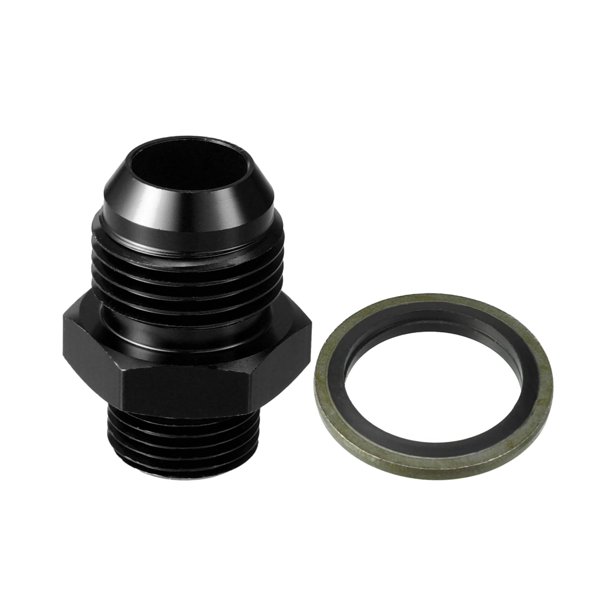 Raccordo carburante con guarnizione Adattatore maschio per linea carburante interna per auto Adattatore maschio metrico M18x1.5 in lega di alluminio resistente a 10AN / 1 set nero