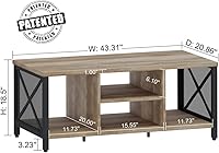 Vista 2 de FATORRI Mesa de centro rústica y mesa consola para sala de estar (roble rústico)