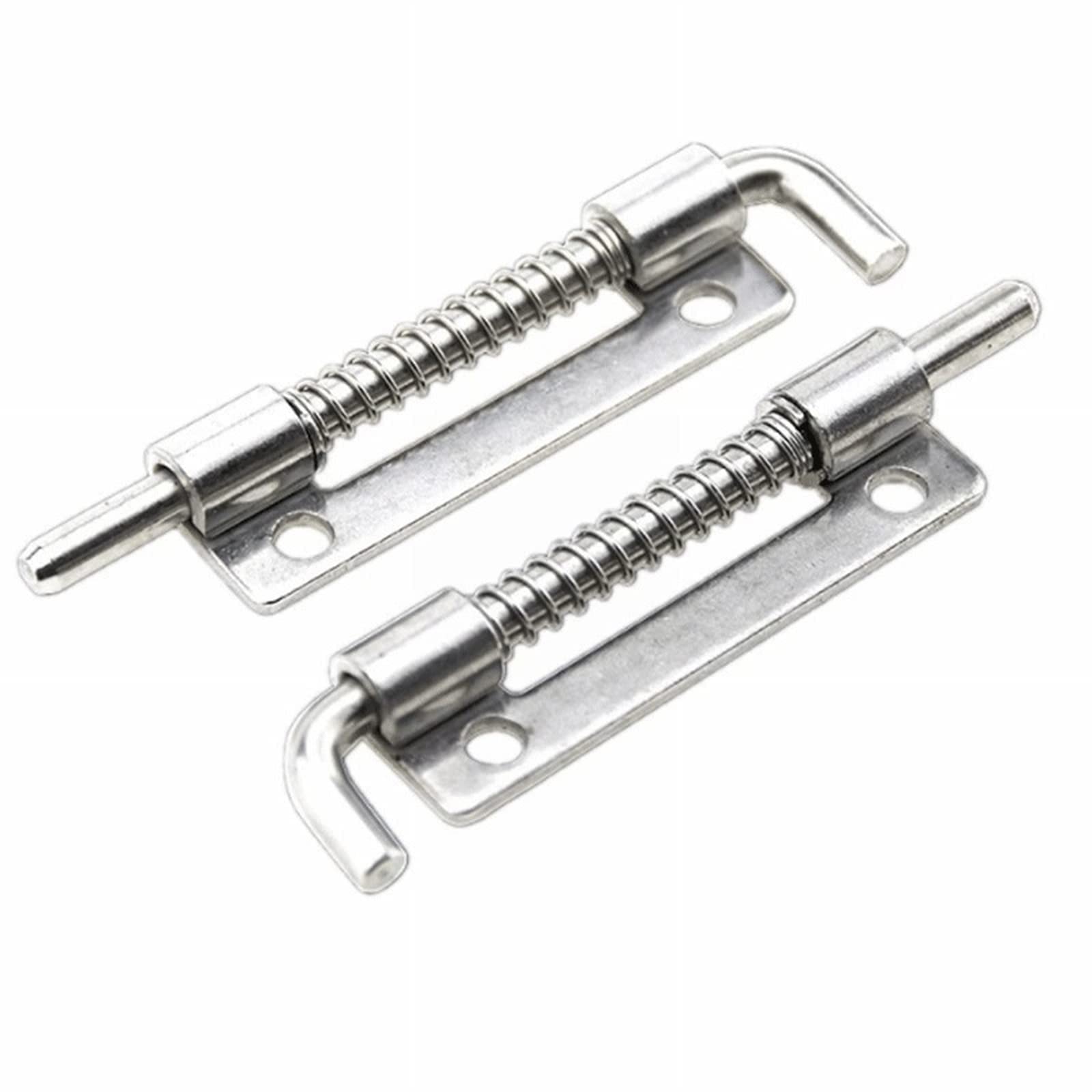 Mijunhd 85Mm Left Spring Loaded Bolt Metal Security Sliding Lock Barrel Latch 85Mm Long Left Silver Tone Hasp Staple Gate Latches Door Cabinet Hinges Hardware