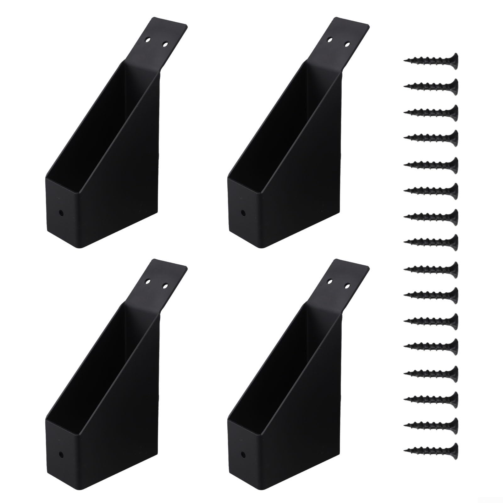 Pergola Winkelverbinder 45 Grad für schwerlast für Holzpfosten 2x4 - Eisen Schwarz Beschichtet Sturmfest Gartenhaus Montage Set Terrassen Überdachung Befestigung 9,7x14,5 cm 2 Stück(4pcs)