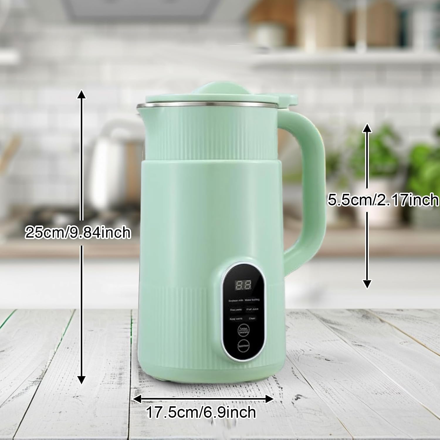 Automatyczna maszyna do produkcji mleka sojowego, 800 ml, automatyczna maszyna do produkcji mleka roślinnego z orzechami, 12-godzinnym timerem i funkcją utrzymywania ciepła, funkcj