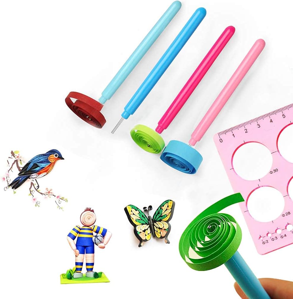 6 PCS Paper Quilling Tools with Quilling Ruler, Rolling Curling Quilling Needle Pen for Art Craft DIY Paper Cardmaking Project