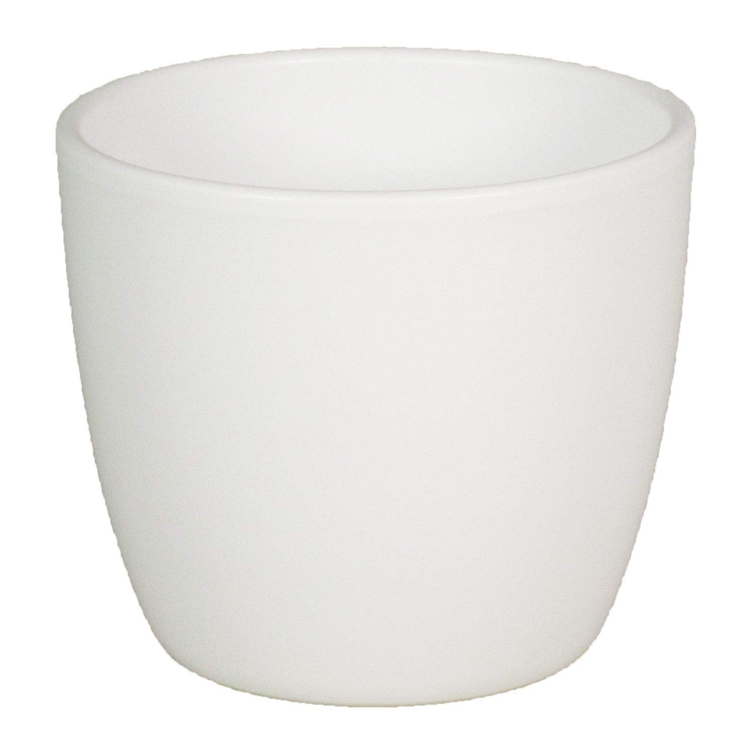 Inna-Glas White Ceramic Flower Pot, Ø12cm, 9,8Cm, - Plant Pot/Planter