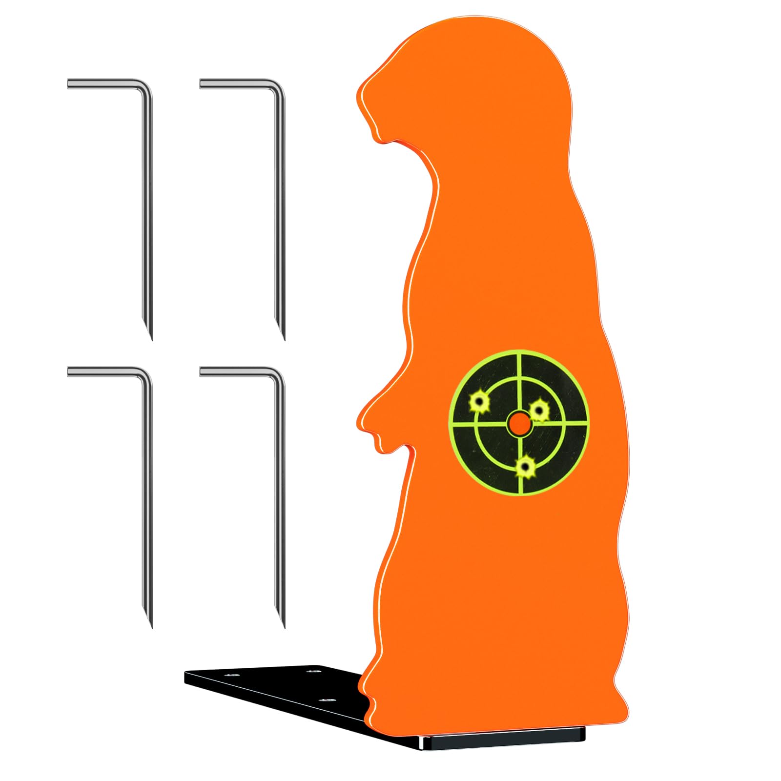 Resetting Target, Rated for .22 Rimfire - Large Size and 2.5 Inch Shooting Targets | Pop-Up Steel Prairie Dog