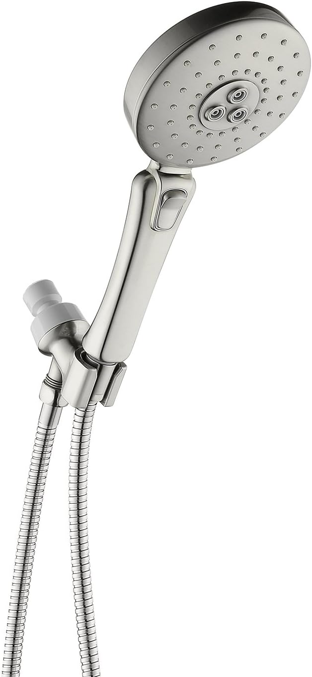 High pressure Handheld Shower Head with Hose 5 Ft. stainless steel universal adjustable shower arm mount brushed nickel