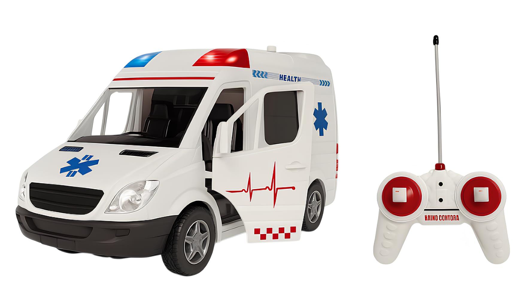 Ambulance Télécommandée pour Enfants Ambulance Jouet avec Lumières Sons Sirènes Portes Ouvrantes Autoambulance Grande Échelle 1:16 RadioCommande Premiers Secours Sons Lumières Led Mouvement Véhicule