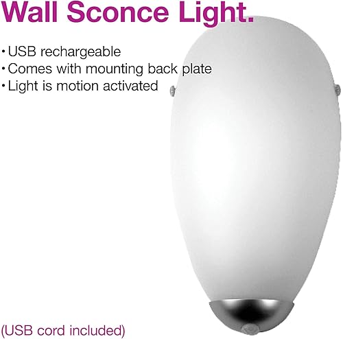 Miniatura 3 de Aplique de pared recargable por USB, iluminación LED blanca, recargable por USB, cable incluido