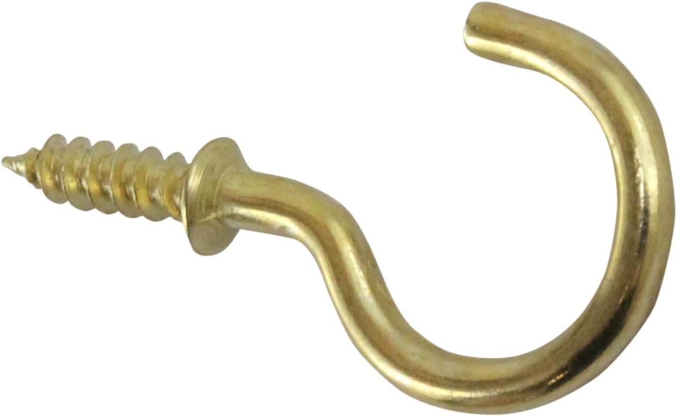 SYMMETRY 7/8" Cup Hooks 50-Pack - Brass 1714