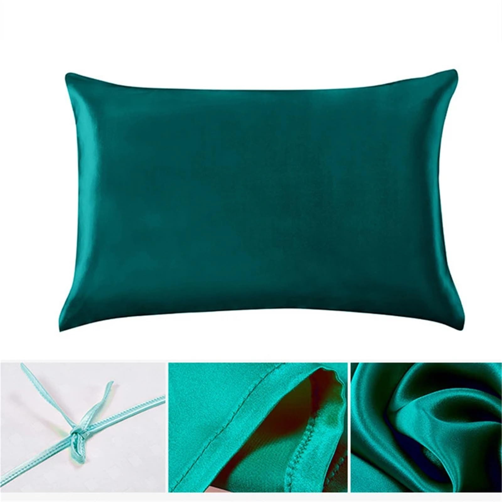 Federa In Seta 2 pezzi asciugamano cuscino in seta di gelso vera seta proteggere i capelli asciugamano cuscino biancheria da letto cuscino 48 cm * 74 cm copertura for i viaggi(Black 2pc,50x60cm)