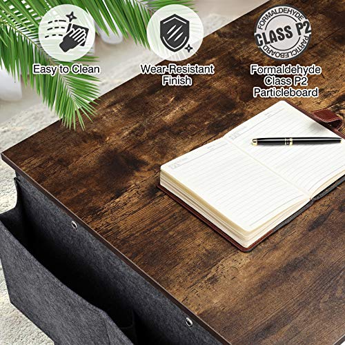 HAIOOU Computer Desk 47.2 Inch Home Office Study PC Laptop Table, Modern Simple Industrial Style Writing Workstation with Storage Bag and Metal Hook