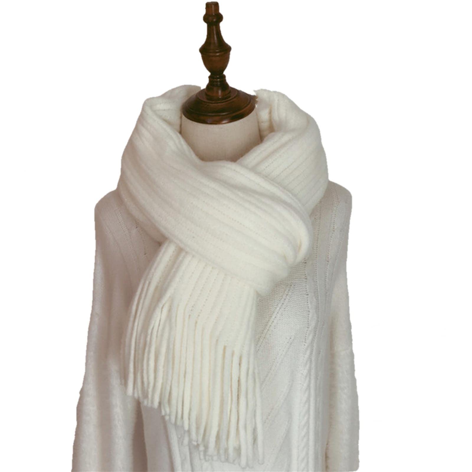 UKKO Sciarpa Autunno Inverno Caldo Sciarpa Donna Scialle Nappa A Maglia Scialle A Maglia
