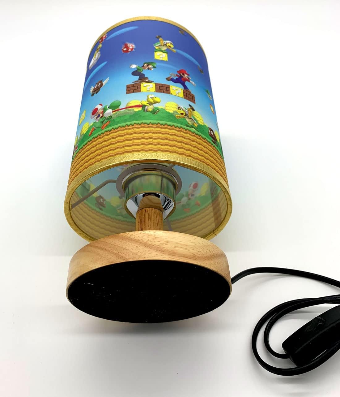 Table Lamp Boys Room Bedside Night Light Wood Base Room Decoration or Great Gift Ideas - Image 3