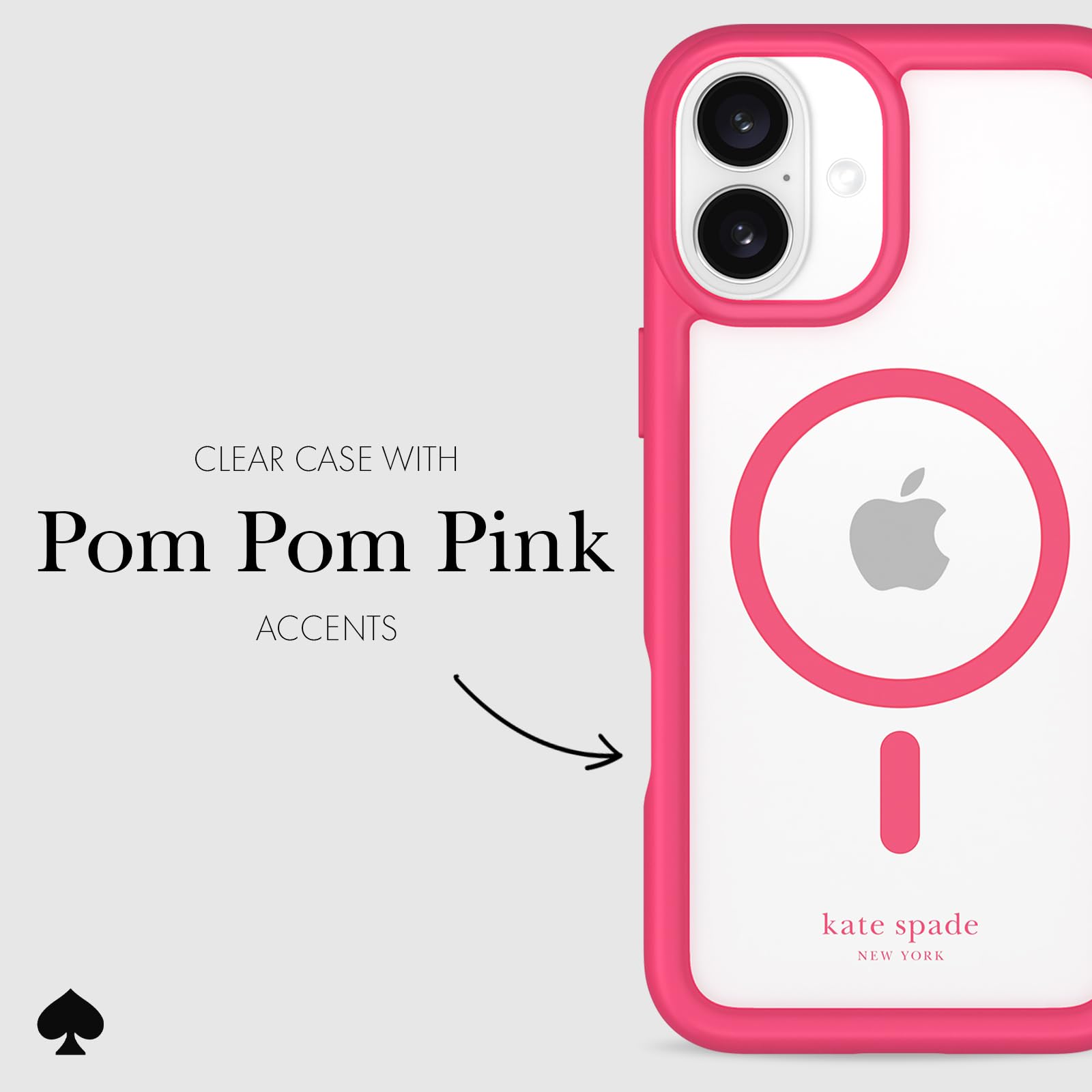 Amazon.com: kate spade new york iPhone 16 Plus Case - Pom Pom Pink