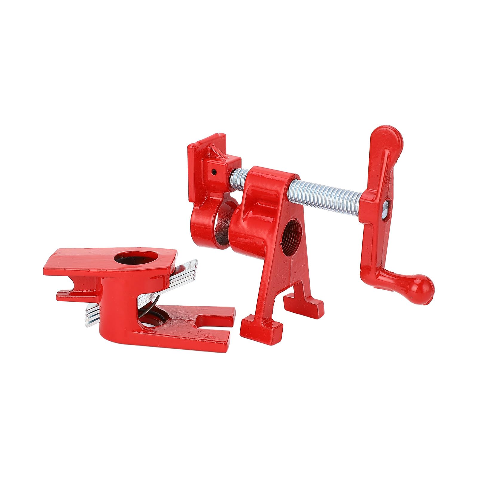 Juego de 4 Abrazaderas para Tubos, Abrazadera de Mandíbula Ajustable de Hierro Maleable Resistente con Diseño Liviano, Ideal para Carpintería, Sujeción de Madera, Metal y Plástico