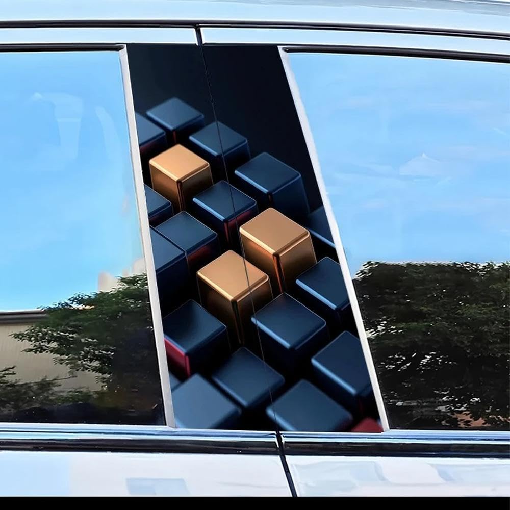 Dabhuoc One Color Car Parts 2Pcs Car B-Pillar Sticker Cube Scratch Protection