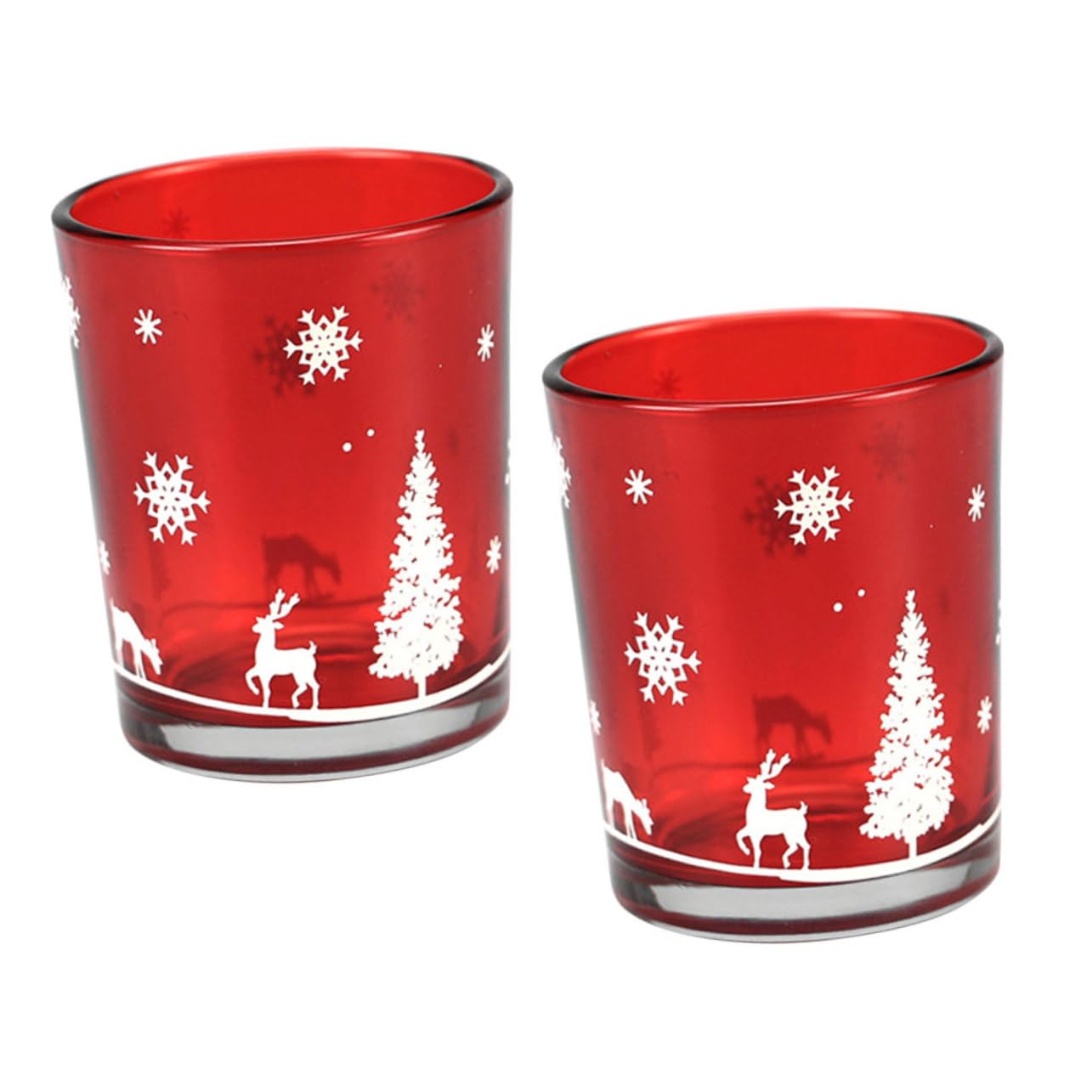 FUNOMOCYA 2Pcs Christmas Candle Holders Candle Cups for Scented Candles for Holiday Decor Goth Room Decor and Festive Home Accents