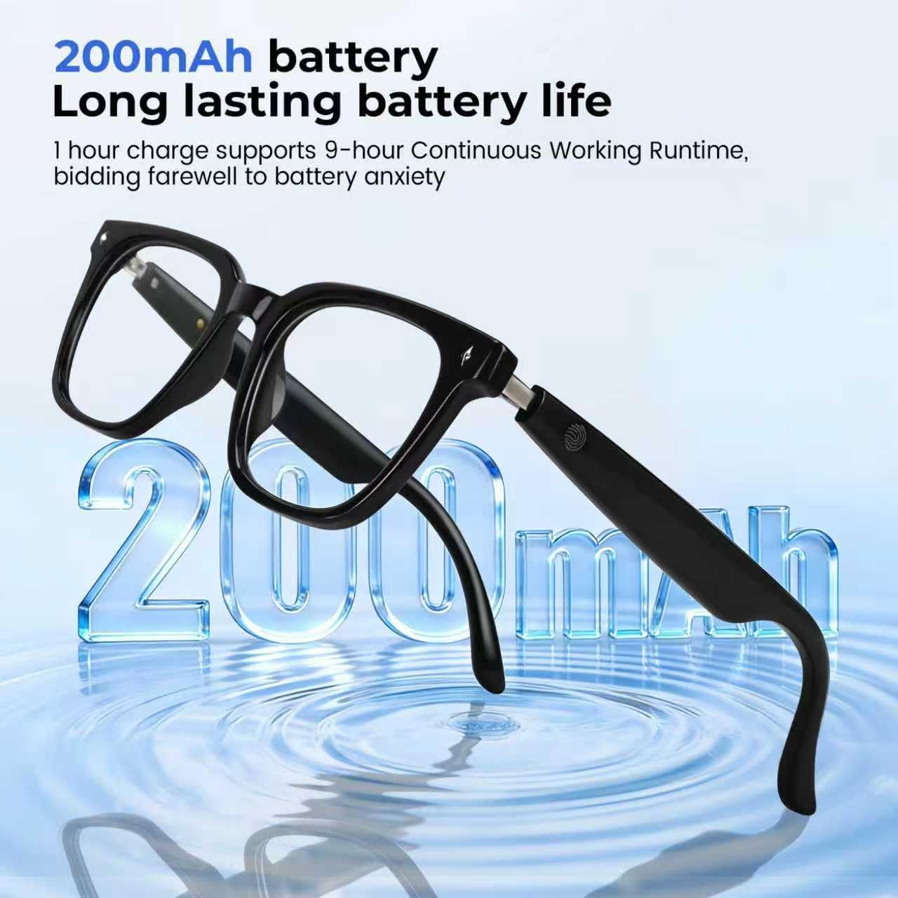 AI Smart Bluetooth Glasses for Men Women – Real-Time Translator, AI Smart Assistant, Music Playback & Hands-Free Calls, Built-in Mic & Speaker for Travel,Work, Driving, Outdoors