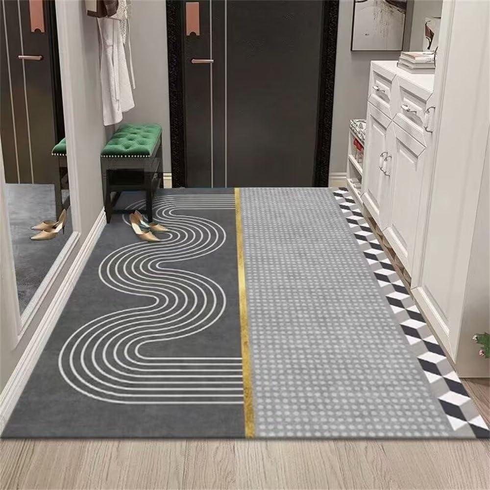 Tapis de chambre gris moderne 80x200 pour une deco ado fille