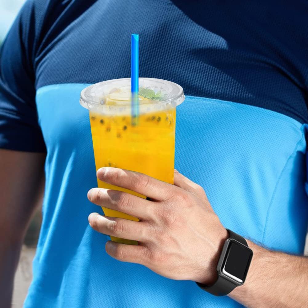 32oz Clear Plastic Cups with Lids, 40 Count Disposable Drinking Cups for Cold Drinks, Dessert, Ice Cream, Iced Coffee, Milk Tea - Image 7