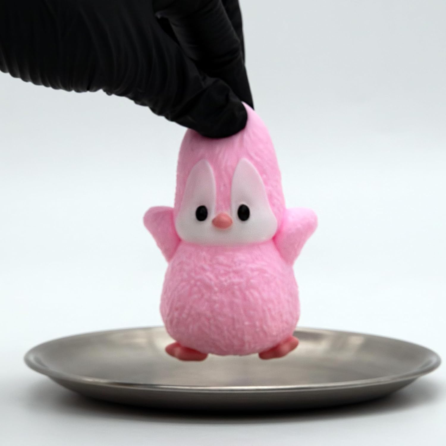 Handmade Penguin Taba Squishy Toy - Cute Realistic Silicone Animal Fidget Sensory Toy, Ultra-Soft and Sticky Stress Relief Squeeze Toy for Relaxation Gift (Pink)