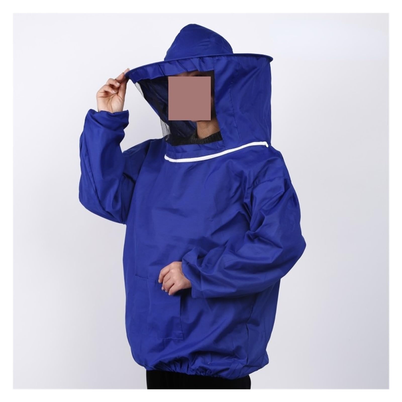 Jacket Veil Set Double Zippered Beekeeping Protective Suit Anti-Bee Beekeeper Clothing with Hat(F)