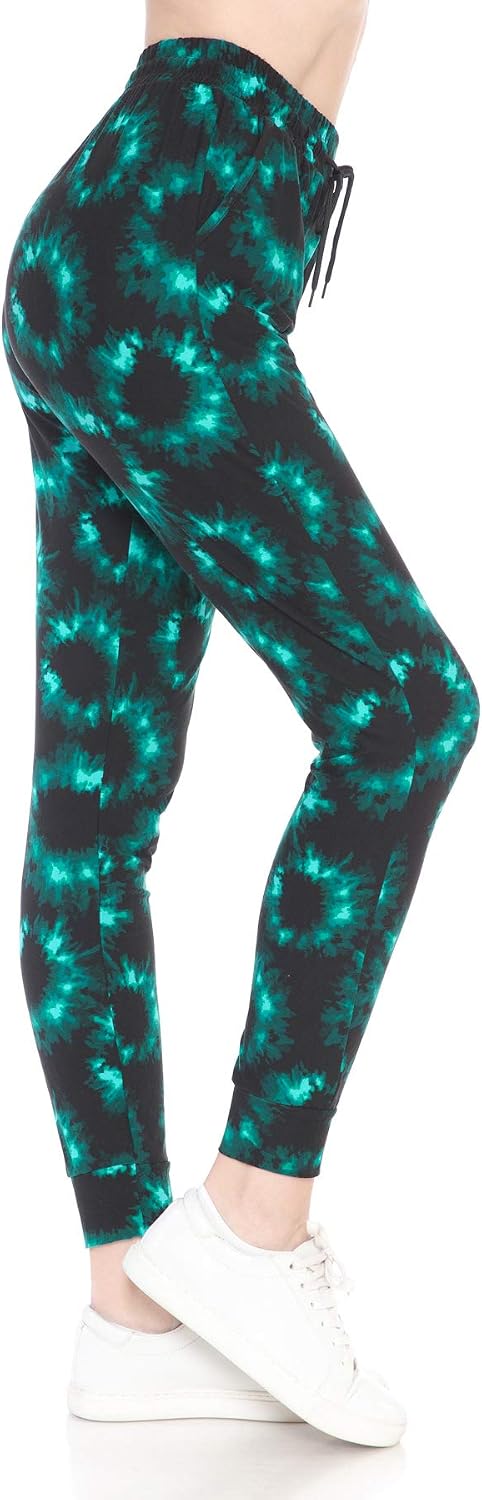 Leggings Depot Women's Popular Print High Waist Premium Jogger Track Pants(S-3X) BAT1