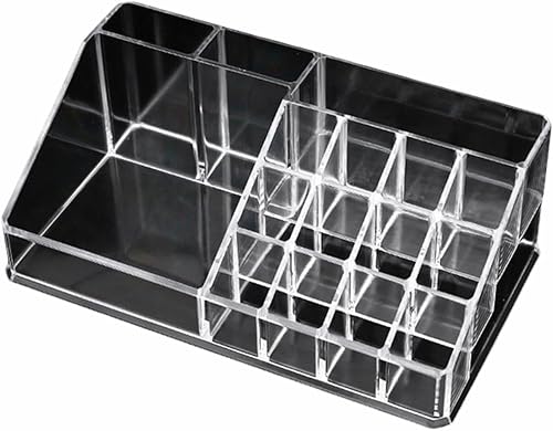 GIBZ Organizador de lápiz labial para tocador, contenedor de almacenamiento de lápiz labial transparente con tapa, 7, 8, 9, 16, 18, 24, 36, 40, 16