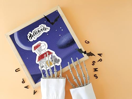 Miniatura 3 de Sellos y troqueles de Halloween para hacer tarjetas, bonito sello transparente para gatos, troqueles de corte de casa, troqueles para hacer tarjetas