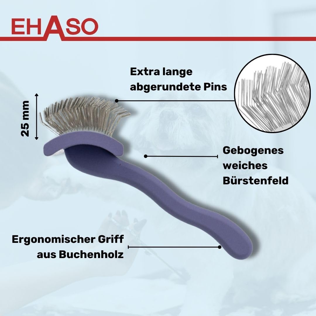 EHASO Multibrush 2.0 Hundebürste lavendel mit extra langen Pins