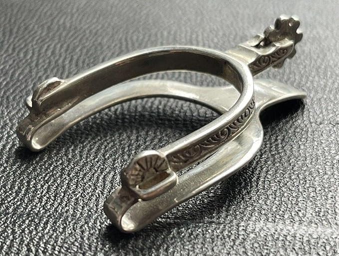 Vintage Western Spur Silver Money Clip,Silver Metal Spur Cash Carrier,Western Themed Metal Cash Clip Bill Holder, Horse Rider Accessory Gifts for Men, Father4
