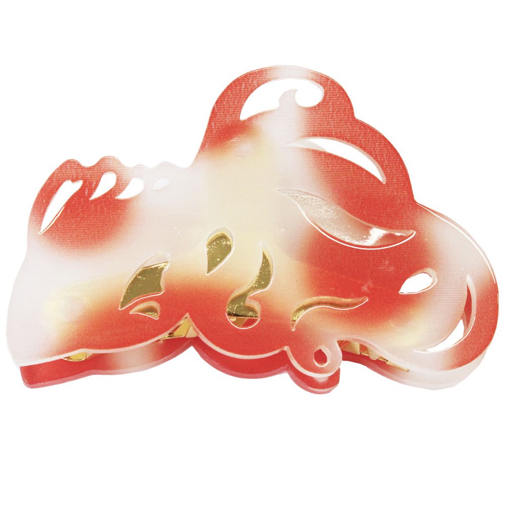 Kaya Japanese Goldfish Design Hair Clip/Vance Clip (Red/White)