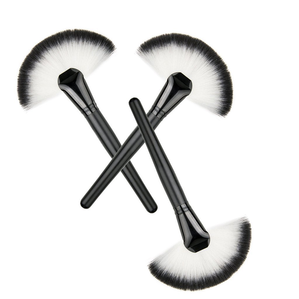 MR.THINDZ® Professional Fan Makeup Brush Single Soft Face Powder Foundation Blush Sector Fan-shaped Cosmetic Make Up Tool Pack of 1 Brush 3