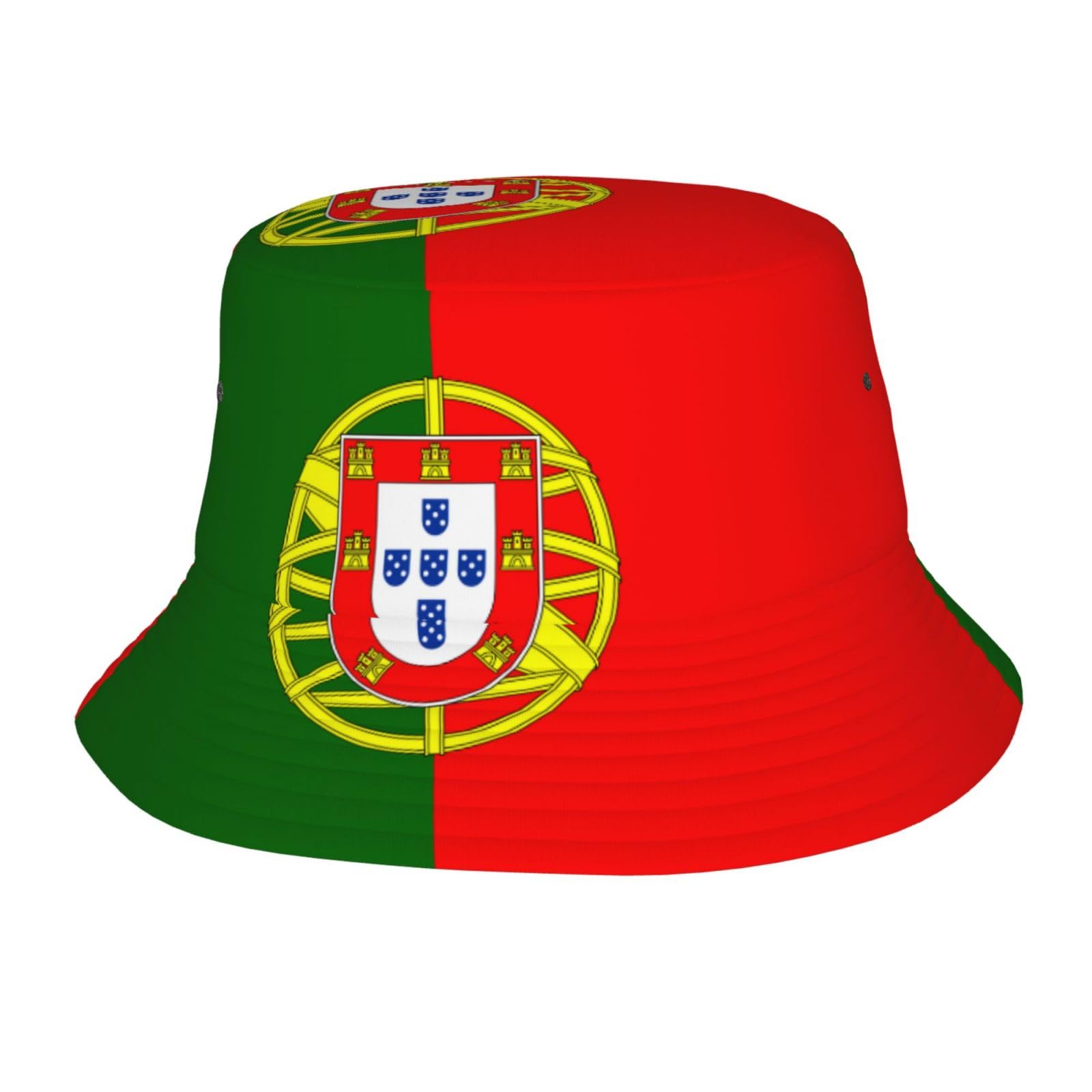 Qhzly Unisex Black Portuguese Flag Bucket Hat For Outdoor Activities, Breathable For Gardening, Beach, Hiking, Fishing