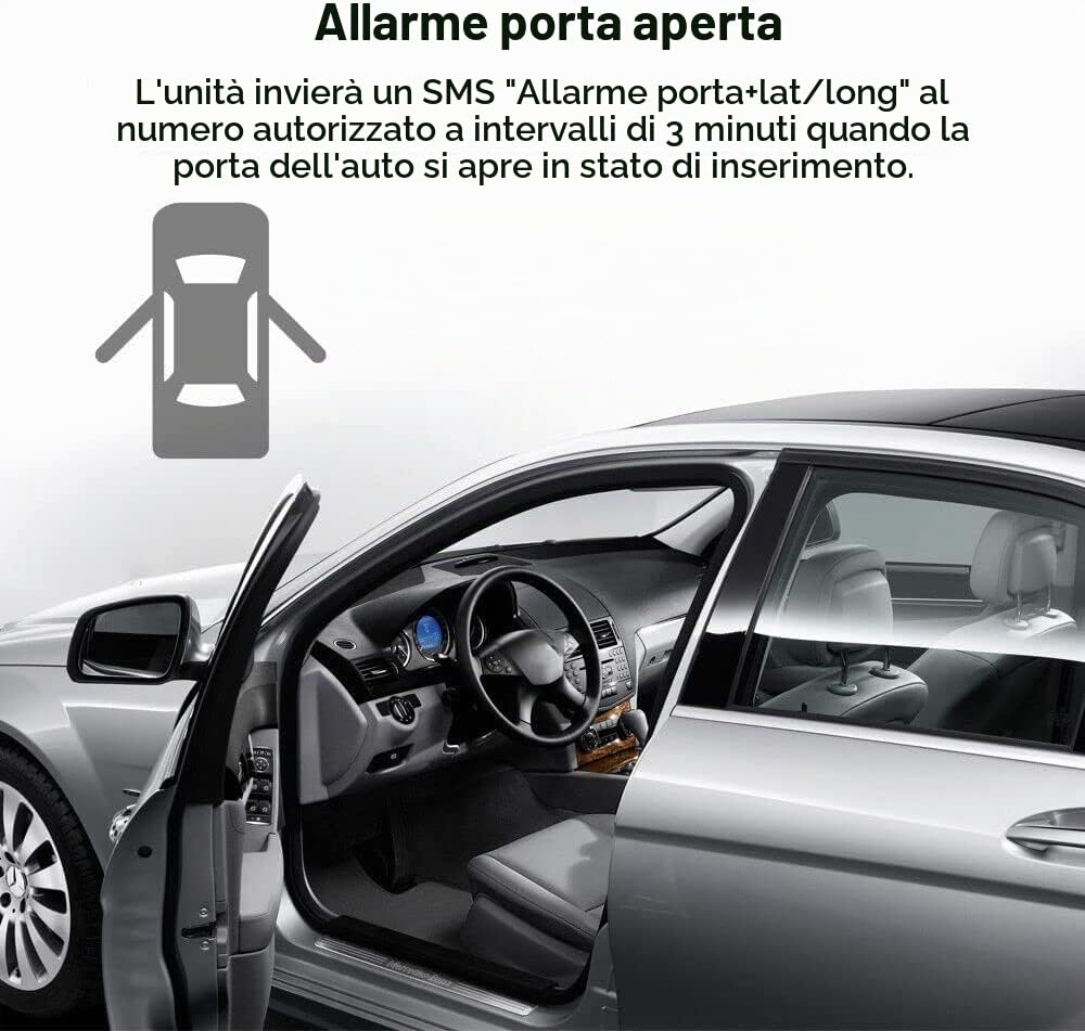 Riloer GPS/GSM Inseguitore di veicoli GPS303F TK303F Allarme di movimento per porta, senza scatola al dettaglio