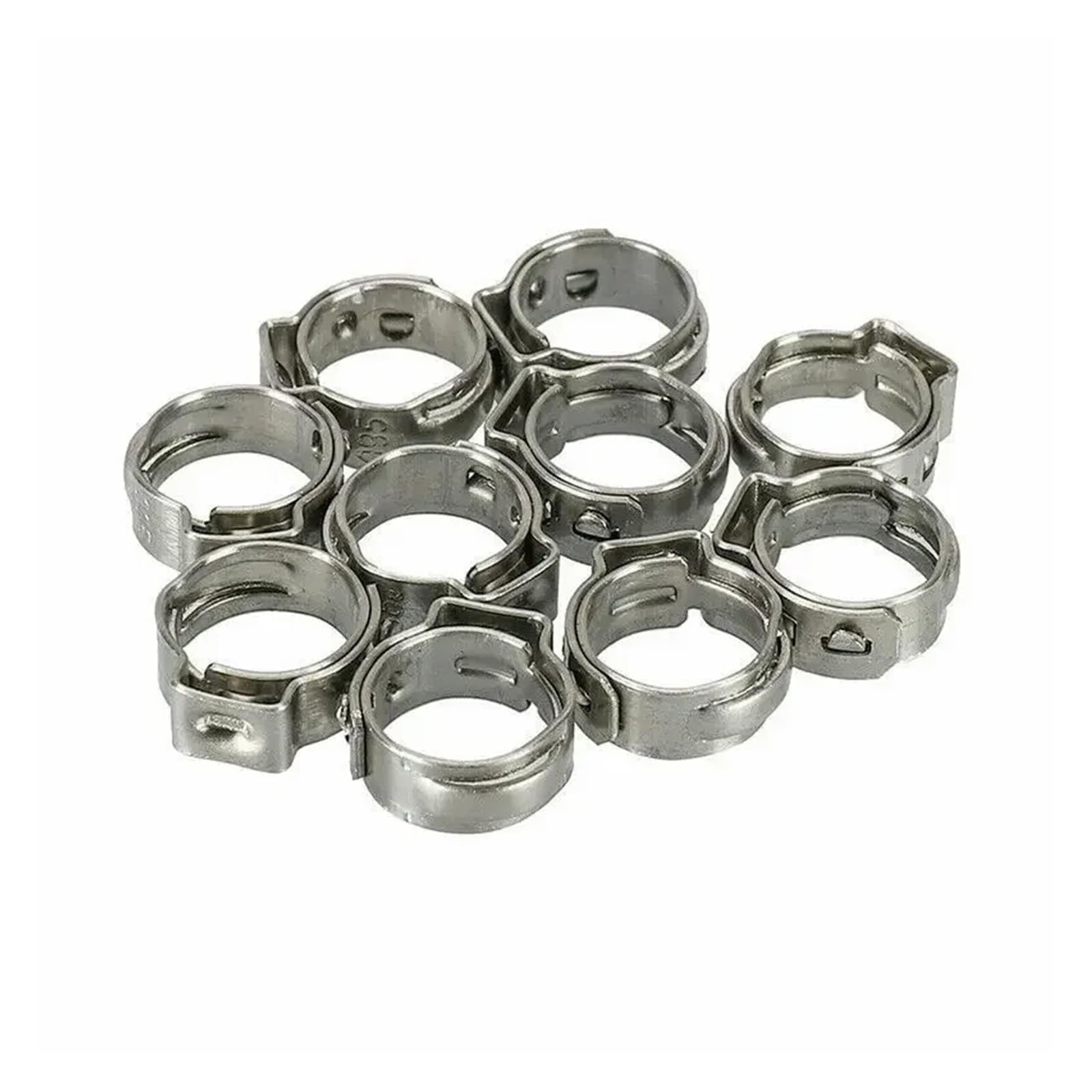 25 pz Morsetti Singolo Orecchio Continuo 6.5-38.1mm 304 Fascette In Acciaio Inox Fascette Cinch Morsetti Anelli for Sigillare Tipi di tubo(25pcs 21.0mm)