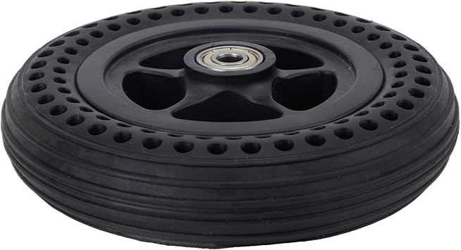 6x1/4 Solid Wheelchair Tire For Ottobock M2, 6 Inch Non-inflatable Front Wheel With Hub, Wear Resistant Rubber Caster For Mobility Scooters, Direct Replace Pneumatic Tire, Black