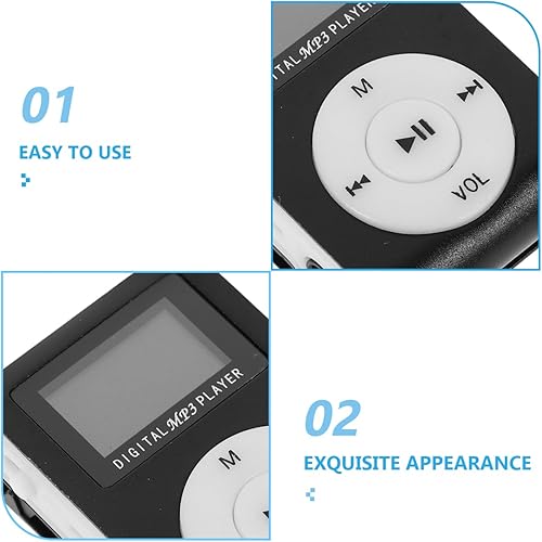 Vista 3 de Gadpiparty Reproductor de música Reproductor de MP3 Digital Mp3 Pantalla USB Digital Mini Negro