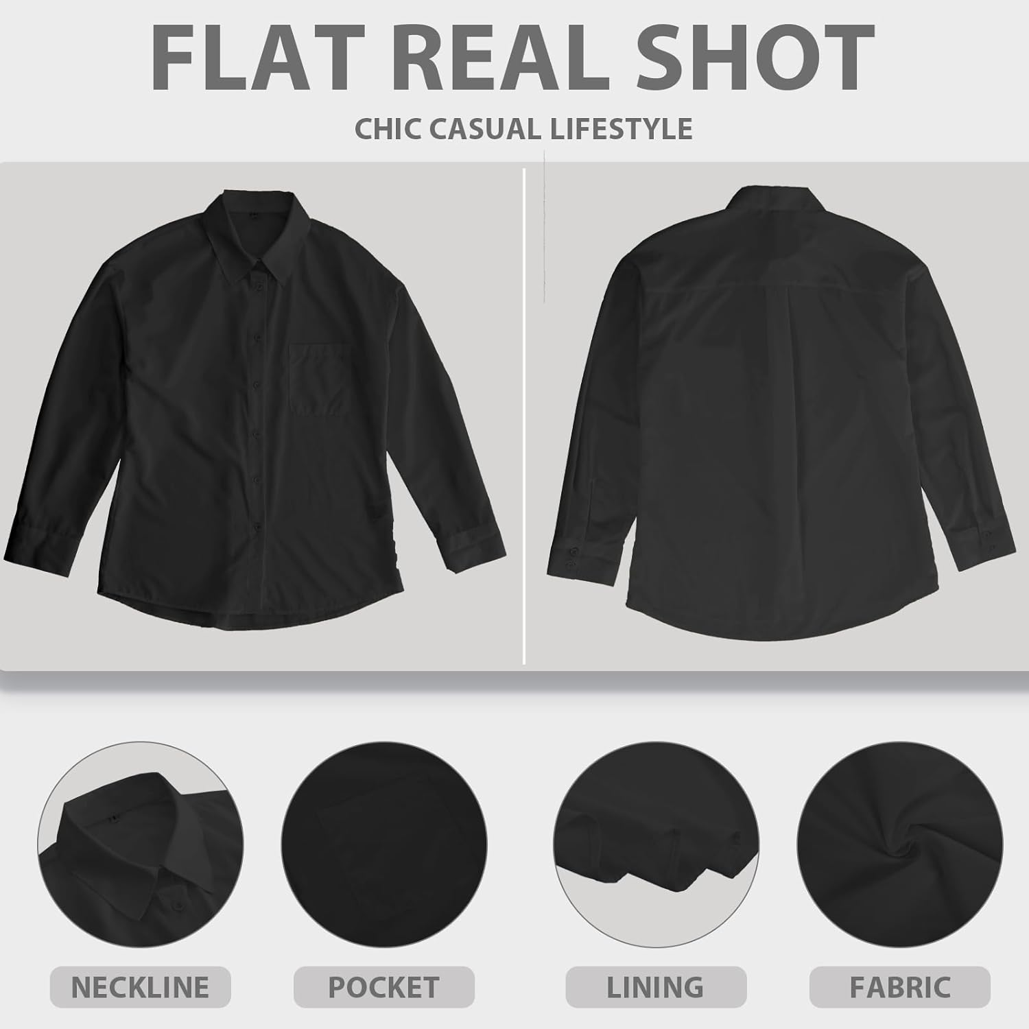 Womens Button Down Shirts Long Sleeve Wrinkle Free Work Office Button Up Dress Shirt with Pocket - Image 6