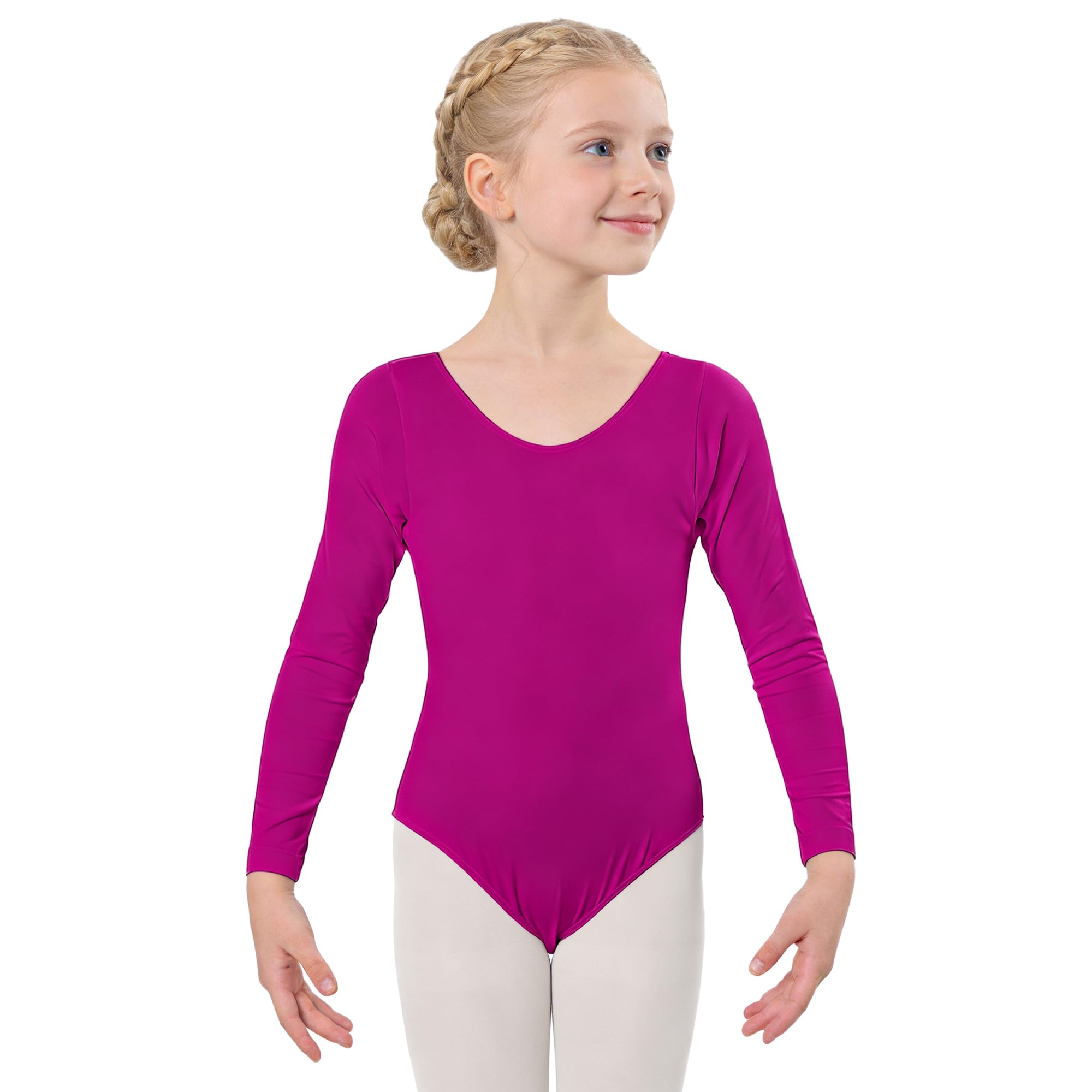Wildarms Leotardo de Danza para Niña, Body Ballet de Manga Larga con Cuello Redondo, Maillot Gimnasia — view 11