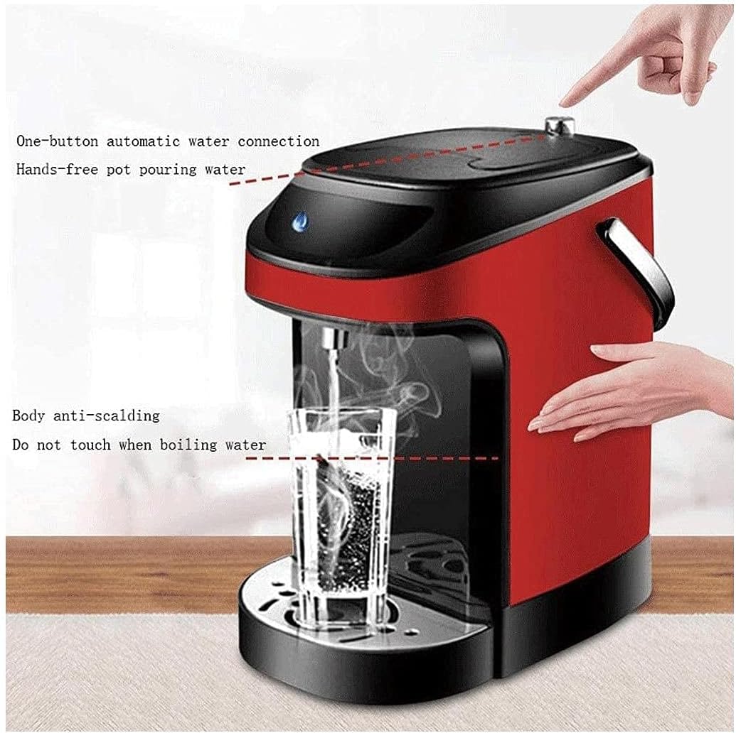 2.5L Hot Water Dispensers, 2000W Fast Boil Electric Kettle, Office Coffee Tea Machines, Boil-Dry Protection, Auto Shut-Off (Color : Red) (White)