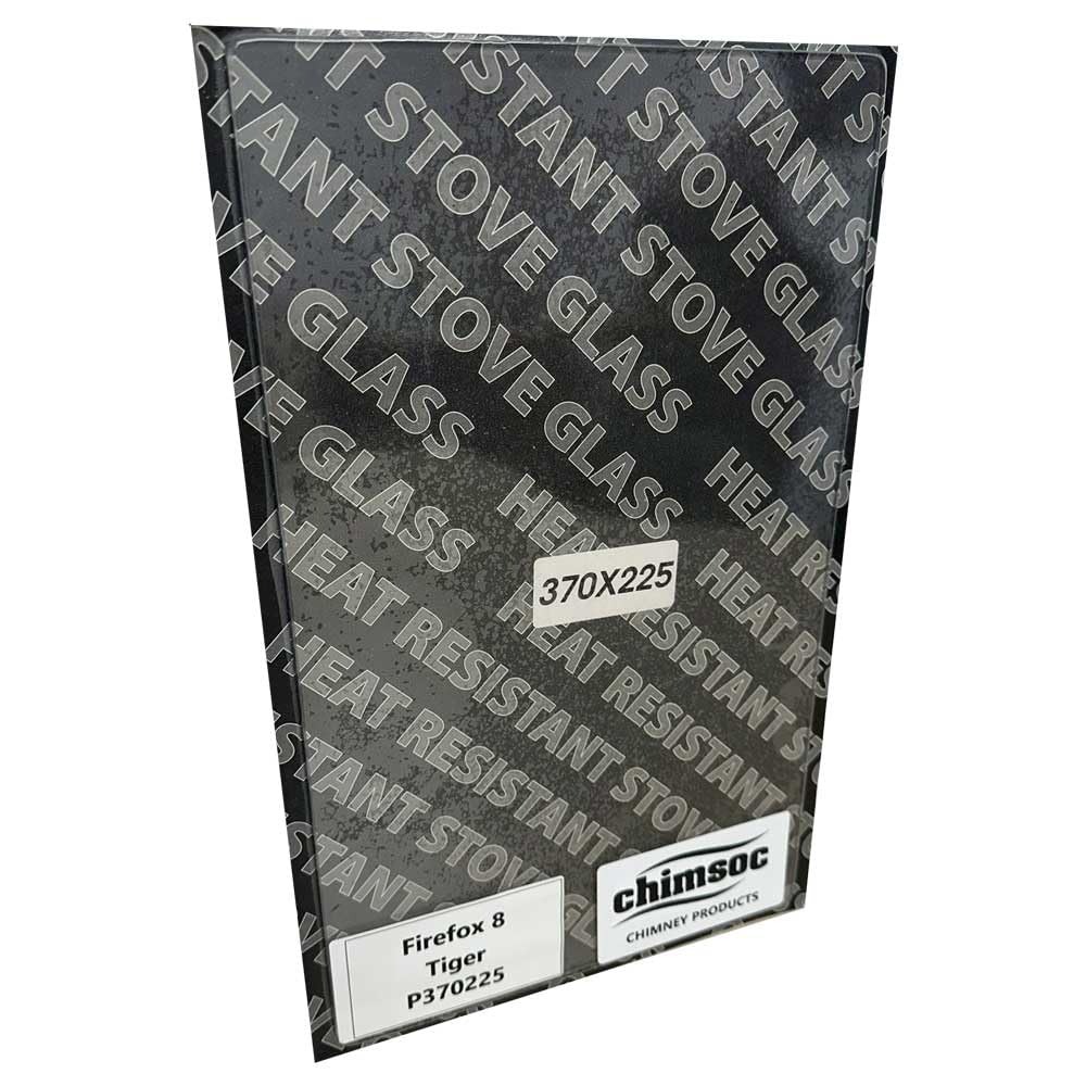 Chimsoc Clear Replacement Stove Glass - Firefox 8 / Tiger (370Mm X 225Mm Rectangular)