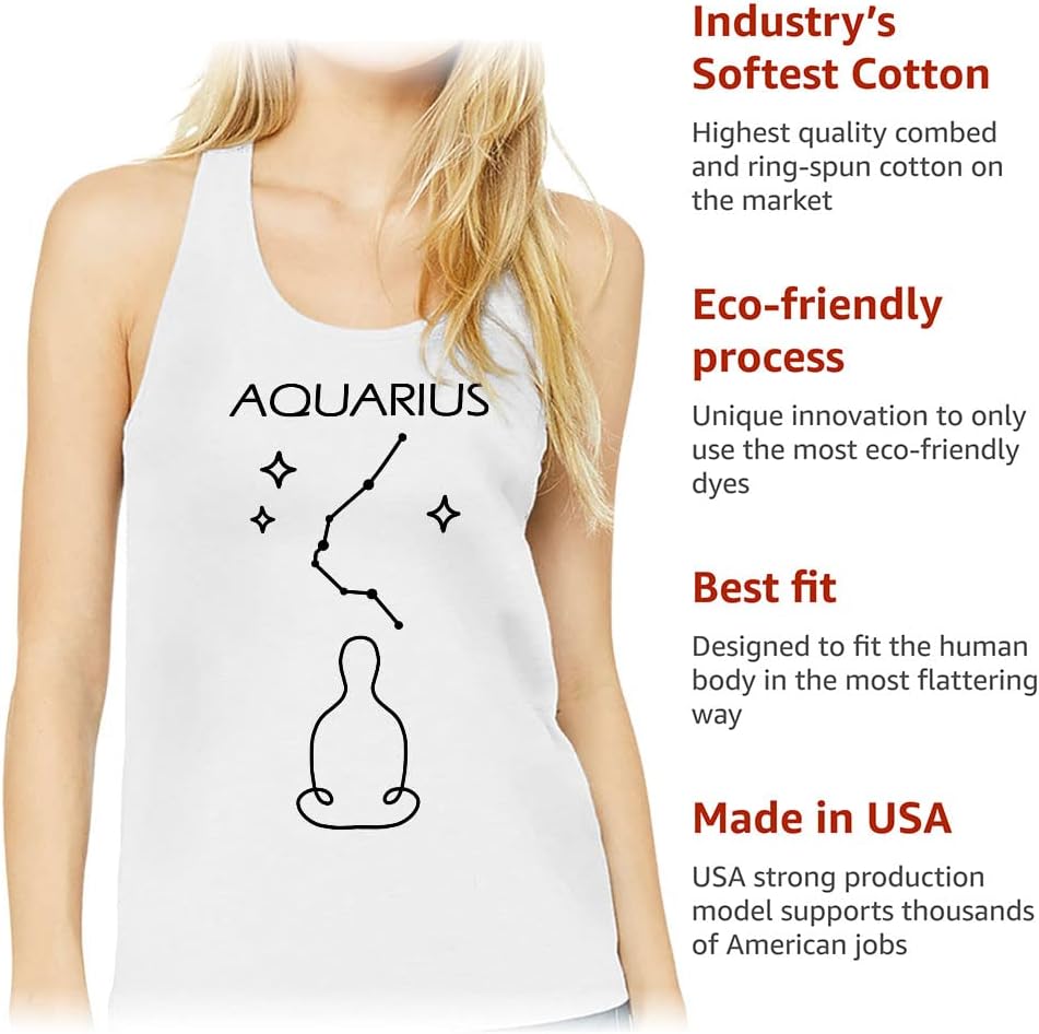 Aquarius Design Women's Racerback Tank - Graphic Tank Top - Art Workout Tank