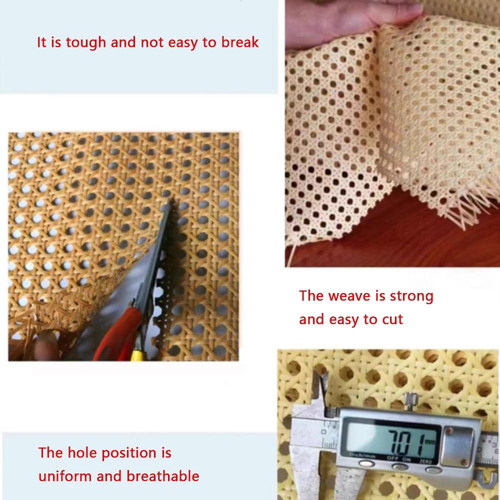 Rotolo di Rete Intrecciata Effetto Rattan di Alta qualità - 40 cm x 1 Metro, Tessuto Sintetico Intrecciato, Adatto per progetti Fai-da-Te con Pelliccia Sintetica, Materiale a Rete intrecciat