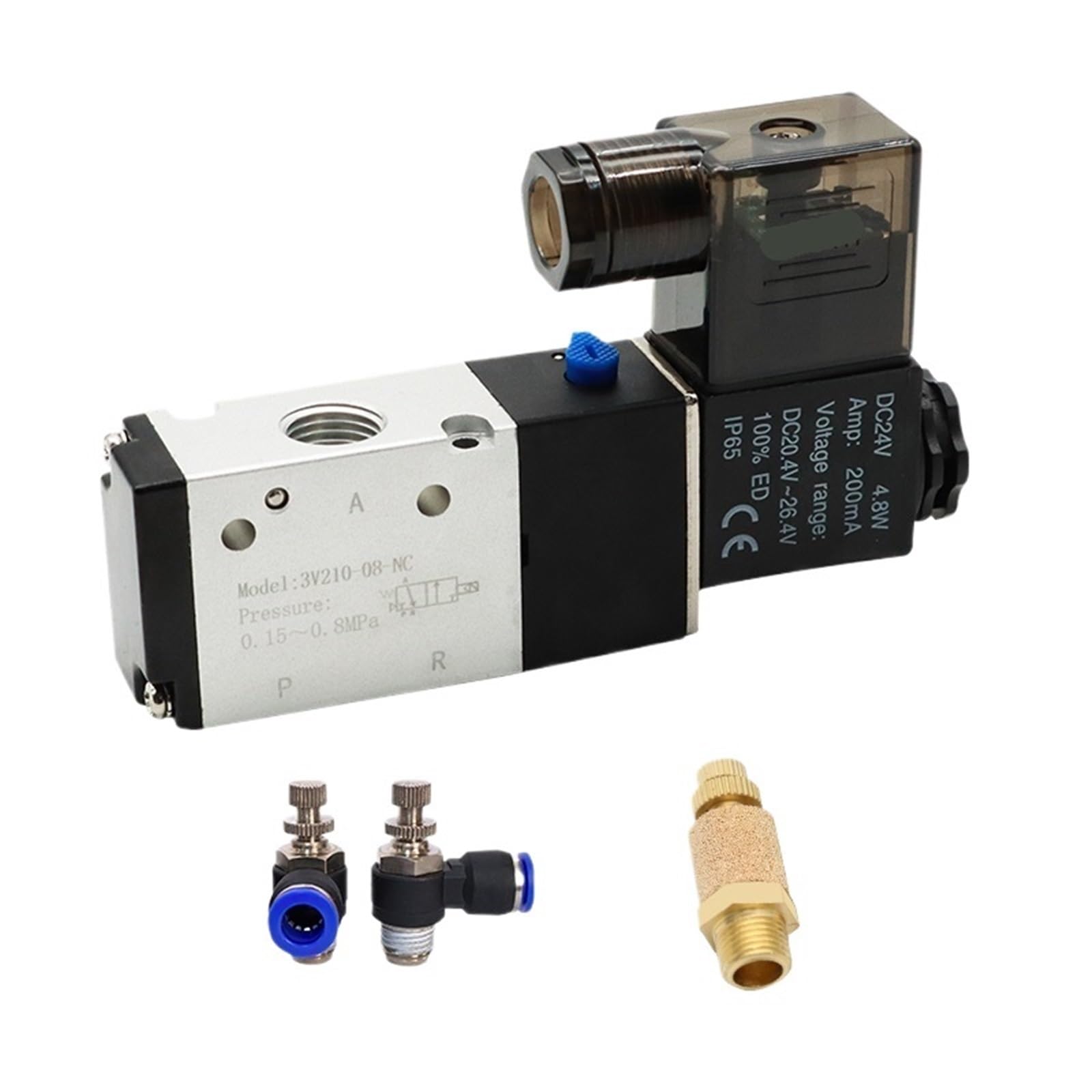 Válvula magnética de gas con ajuste de 6mm para un control de flujo neumático estable