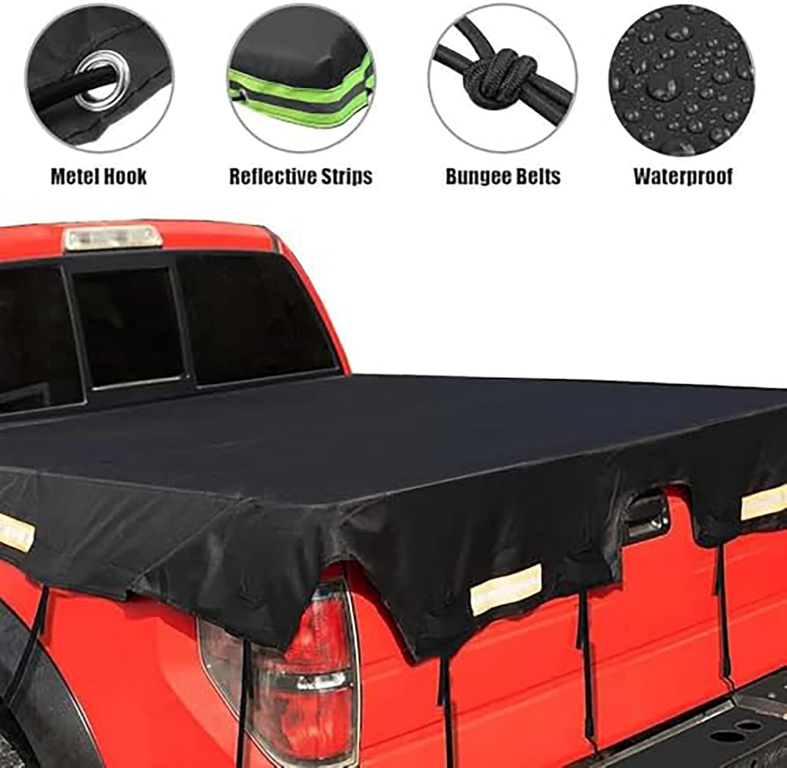 Copertura Cassone di Pick-up per Mitsubishi L200 Triton 2019-2024,Tessuto Oxford Protettivo,Copertura Robusta per Cassone Pickup,Impermeabile,A/L177*W185