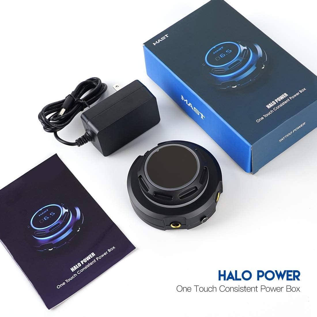 Mast Halo Tattoo Power Supply Blue Light Digital LCD Screen Display Stable Powerful 2A Power Supply for tattoo machine (blue)