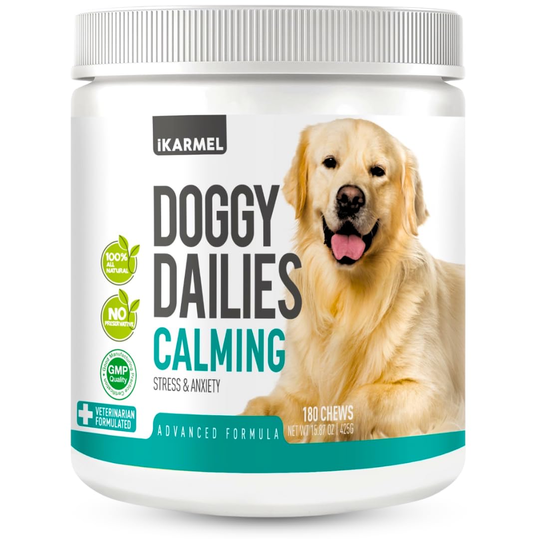 Doggy Dailies | Dog Calming Products | Anxiety Support | Anti Stress & Nervous Treats | 180 Dogs Chew Supplements | Calm in 4-6 WeeksDoggy Dailies | Dog Calming Products | Anxiety Suppor…