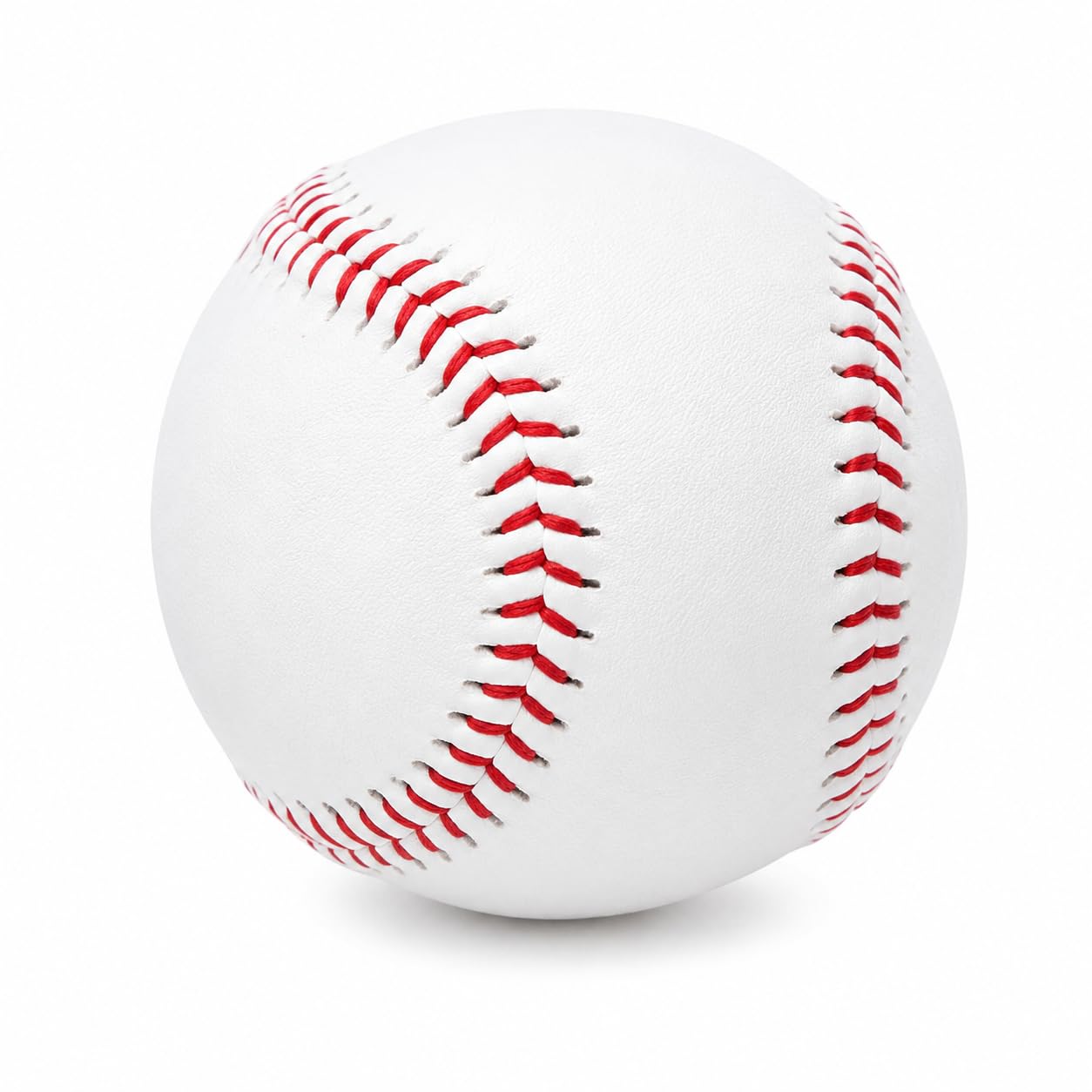 Plain White PU Baseball – Unbranded Synthetic Leather Baseball with Red Stitching – Regulation Size Autograph Ball, Display Ball, Personalisation & Printing Blank